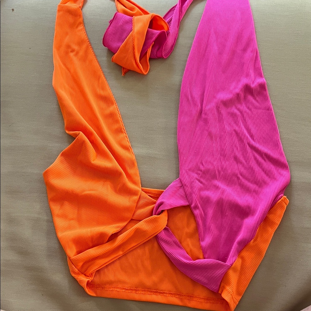 Vibrant Pink and Orange Women's Intimate Set